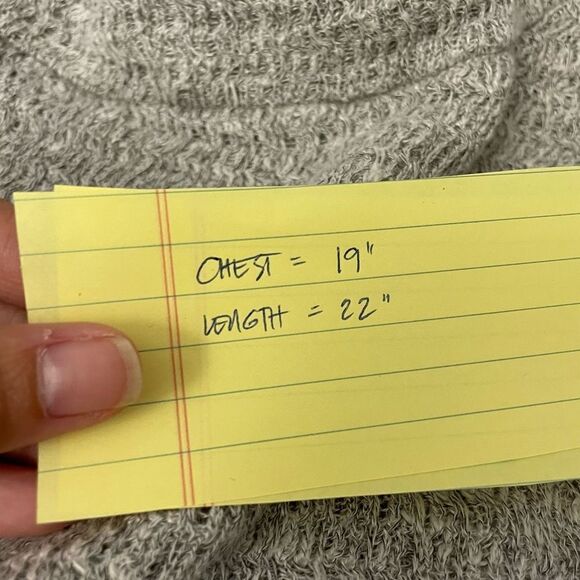 FREE PEOPLE Gray Faux Wrap Crossover Front waffle knit light sweater size small - Picture 9 of 9